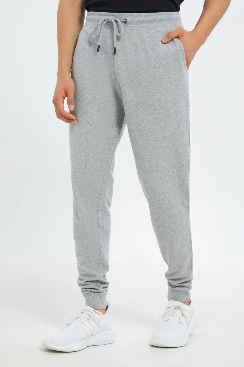 ردتاغ بنطلون رياضي بخصر مطاطي باللون الرمادي للرجال