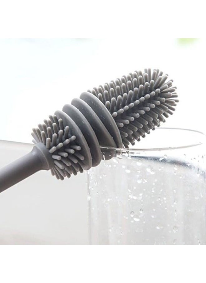 Generic Mug Brush - Silicone Head Cleaning Brush with Long Handle, for Narrow-Nose Jugs and Thermoses - Bottle Cleaning Brush with Flexible Corners - Clean Inside Bottles with Ease - Practical and Effective Brush - Say Goodbye to Difficult Corners - Bottle Brush with Comfortable Handle and Deep Cleaning - Decorative Bottle Brush - An Aesthetic Touch to Any Table or Kitchen - Arrange and Coordinate Your Bottles Elegantly - Modern and Practical Bottle Brush - Mug Brush  - Image 2
