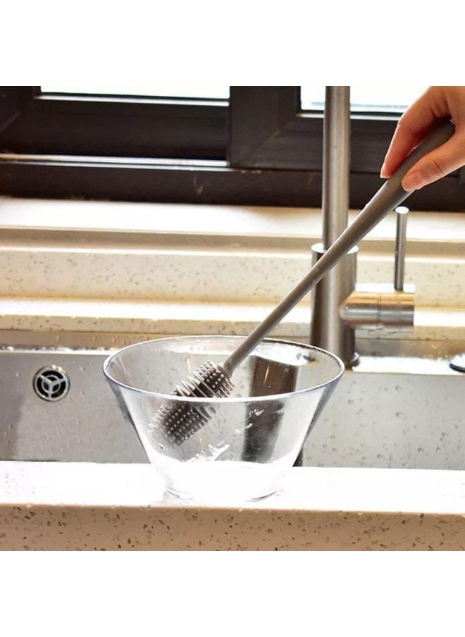 Generic Mug Brush - Silicone Head Cleaning Brush with Long Handle, for Narrow-Nose Jugs and Thermoses - Bottle Cleaning Brush with Flexible Corners - Clean Inside Bottles with Ease - Practical and Effective Brush - Say Goodbye to Difficult Corners - Bottle Brush with Comfortable Handle and Deep Cleaning - Decorative Bottle Brush - An Aesthetic Touch to Any Table or Kitchen - Arrange and Coordinate Your Bottles Elegantly - Modern and Practical Bottle Brush - Mug Brush  - Image 1
