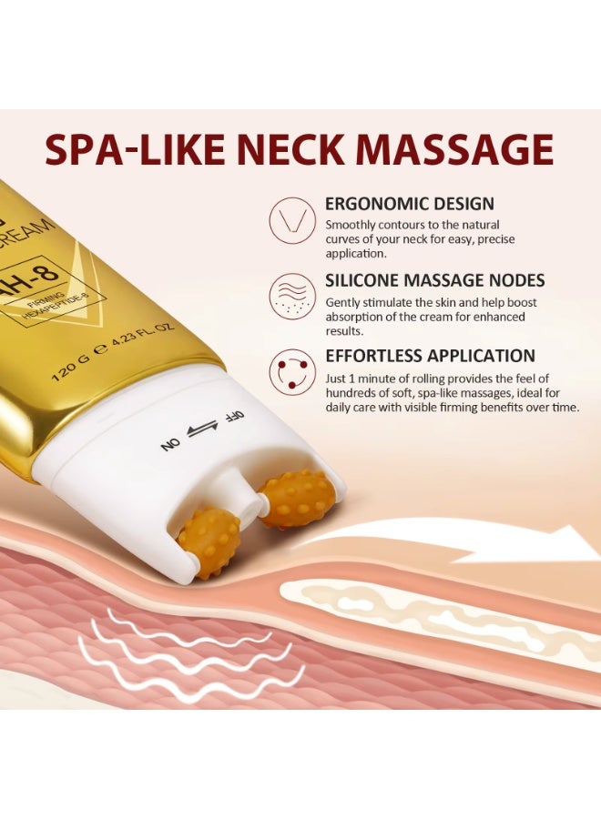 IKZEE 120g Firming Lift Neck Cream AH 8 Firming Neck Cream Roller Moisturizing Tightens Body Skin Repair Cream Neck Lift Lotion Neck Firming Cream Neck Tighten and Lift Cream - Image 2