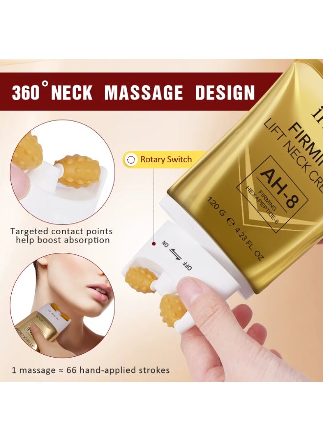 IKZEE 120g Firming Lift Neck Cream AH 8 Firming Neck Cream Roller Moisturizing Tightens Body Skin Repair Cream Neck Lift Lotion Neck Firming Cream Neck Tighten and Lift Cream - Image 4