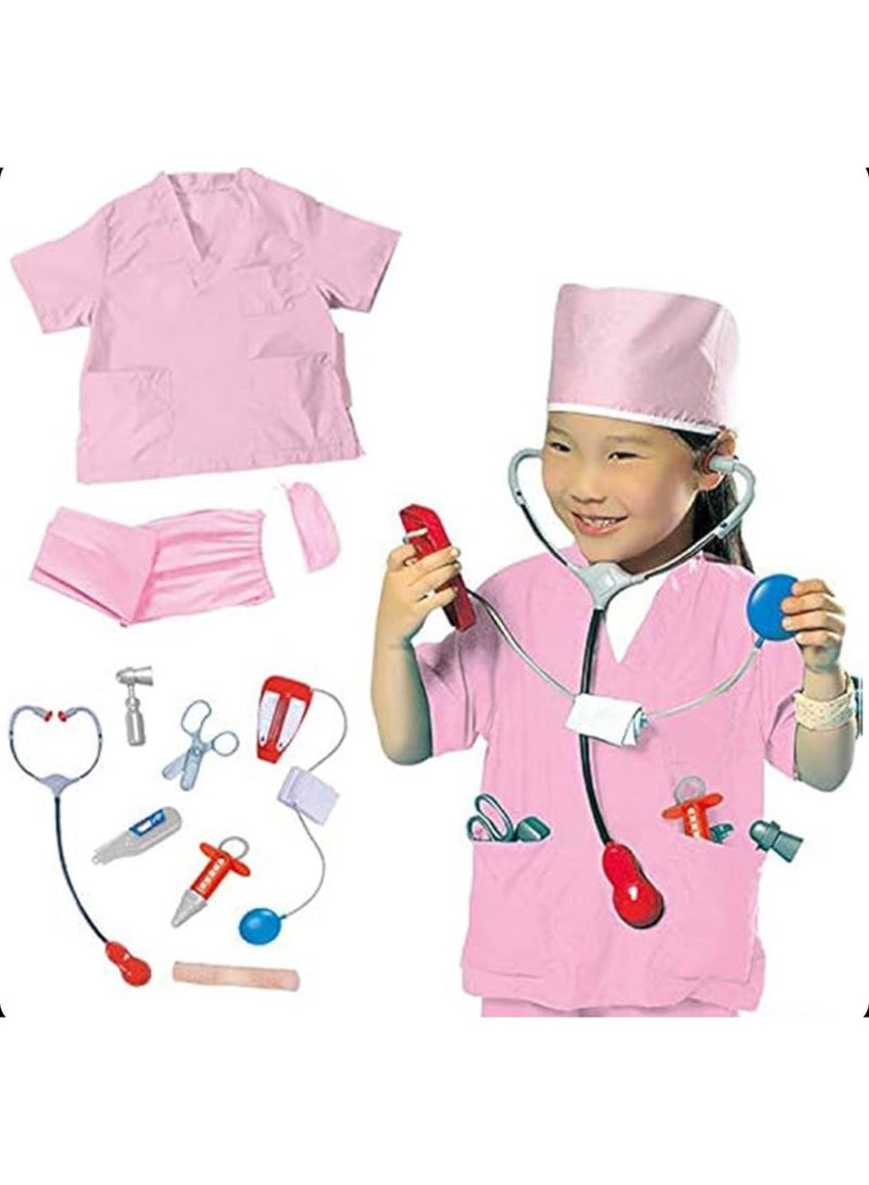 Little doctor (nurse) outfit and tools in pink