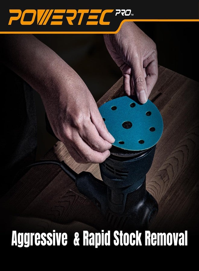 باورتيك مجموعة أقراص صنفرة POWERTEC PRO، 45 قطعة، 5 بوصات، 9 فتحات متنوعة، بحبيبات 80/120/220، مزودة بحلقات تثبيت سيراميكية، مناسبة لصنفرة Festool المدارية - سيارات، دهانات، معادن، أعمال خشبية (45900C-45) - Image 3