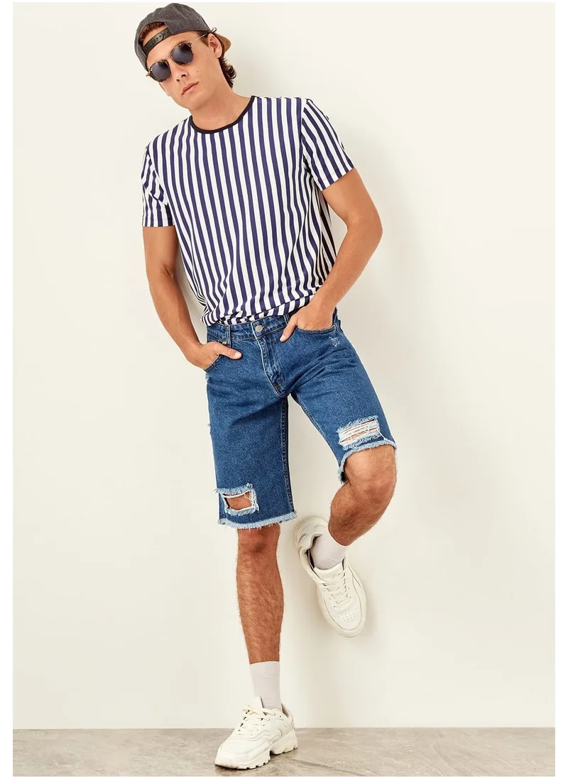 trendyol Destroyed Denim Shorts