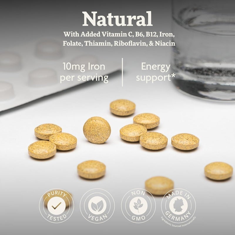 Floradix Iron Tablets  Iron Supplement with Folic Acid Vitamin C  More  Energy Support  Vegetarian GlutenFree  120 Tablets - Image 3