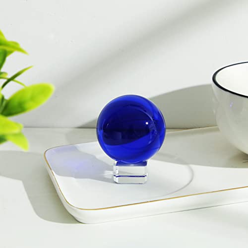 LONGWIN 50mm(2 inch) K9 Solid Crystal Ball with Free Stand Suncatcher (Blue) - Image 2