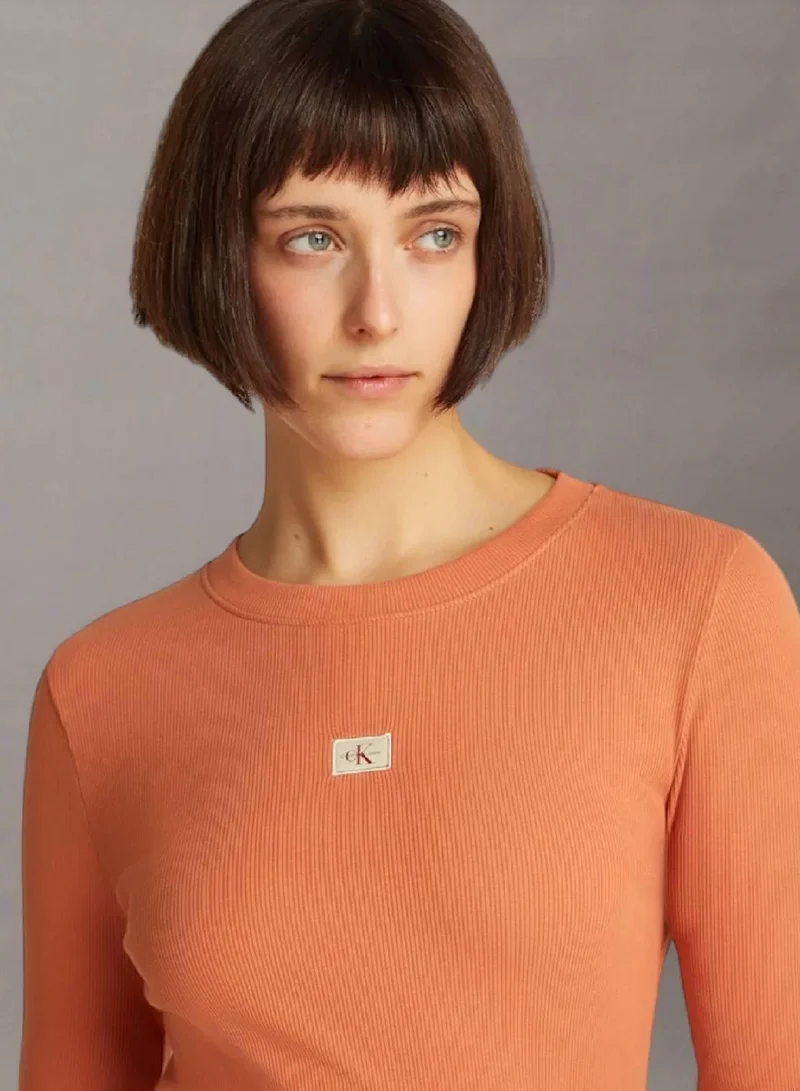 Calvin Klein Jeans Slim Ribbed Cotton Mini Dress