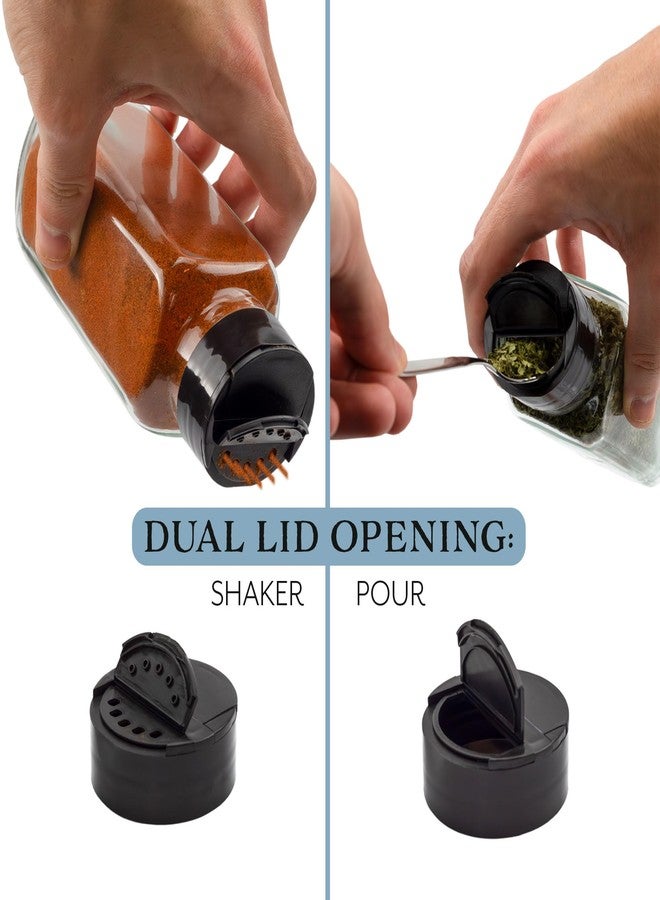 Cornucopia Brands French Square Spice Jars, Spice Shaker/Pourer with Lid (4 Pack); 1-Cup / 8 Fluid Ounce Capacity, Great for Spices, Herbs, Seasonings and More - Image 3