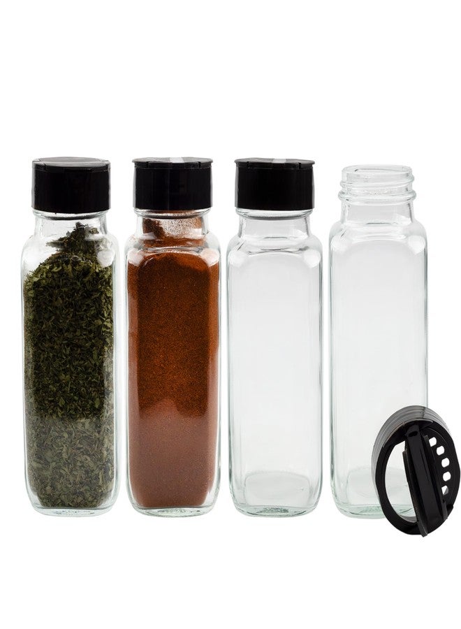 Cornucopia Brands French Square Spice Jars, Spice Shaker/Pourer with Lid (4 Pack); 1-Cup / 8 Fluid Ounce Capacity, Great for Spices, Herbs, Seasonings and More - Image 1