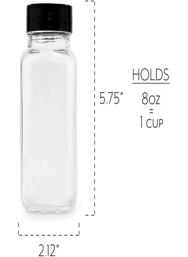 Cornucopia Brands French Square Spice Jars, Spice Shaker/Pourer with Lid (4 Pack); 1-Cup / 8 Fluid Ounce Capacity, Great for Spices, Herbs, Seasonings and More - Image 5