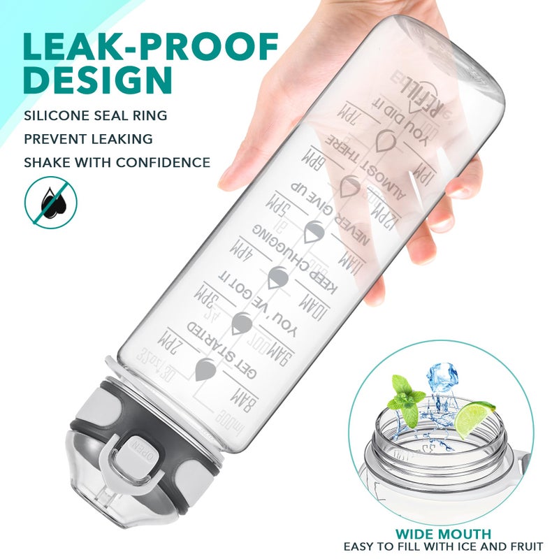 Enerbone 32 oz Water Bottle with Times to Drink and Straw, Motivational Drinking Water Bottles with Carrying Strap, Leakproof BPA & Toxic Free, Ensure You Drink Enough Water for Fitness Gym Outdoor - Image 5