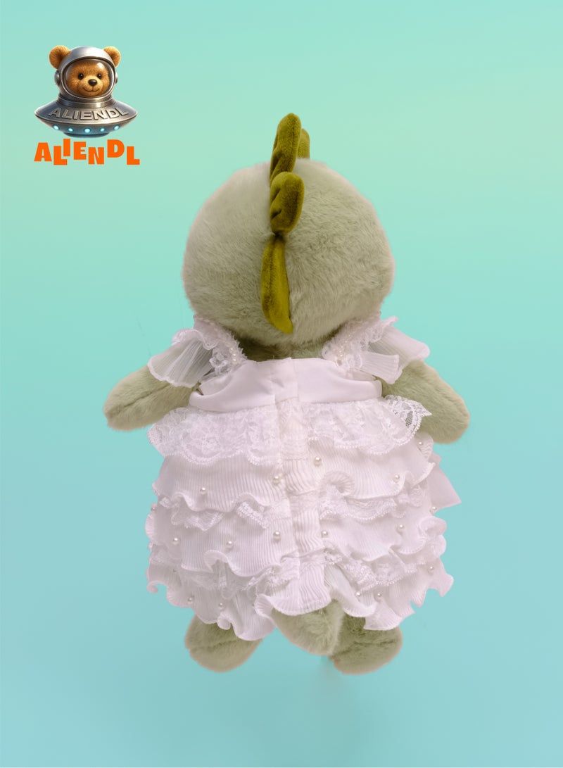 ALIENDL Snug Dino – Plush Dinosaur Stuffed Animal Toy for Baby Kids, Soft Cute Dinosaur Dress Doll Gift Set with Removable Clothes & Pouch, Elegant Gift for Kids, Girls, Friends & Couples - Image 4