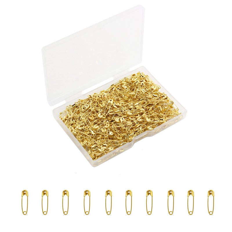 Gold Safety PinsSmall Safety Pins for Clothes19mm Metal Mini Saftey Pin for Tag Art Crafting Sewing Jewelry Making 120PcsBox