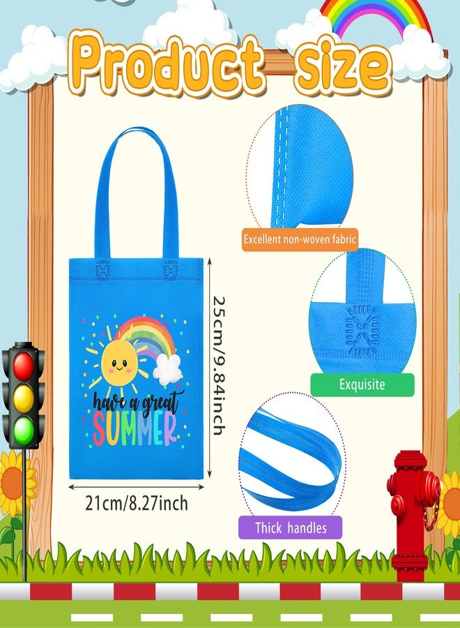 Dansydaisy 24 Pcs End of the Year Gift Bags for Students Bulk Rainbow Non Woven Tote Bags Party Favor Bag with Handles for Sunday School Gift Teacher Appreciation Graduation Party Supplies (Summer) - Image 2