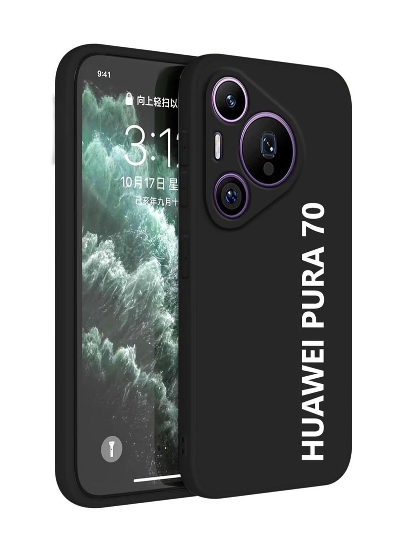 BGM - جراب لهاتف Huawei Pura 70 مصنوع من السيليكون الناعم TPU ومرن ورفيع باللون الأسود غير اللامع مع فتحات دقيقة متوافقة مع Pura 70 - Image 1