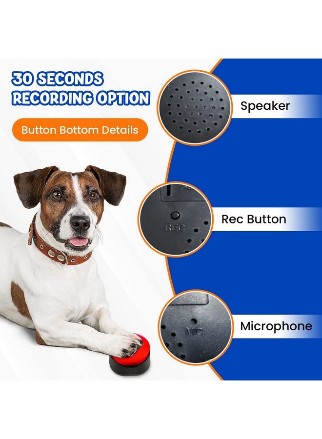 Generic 4 Color Voice Recording Button, Puppy Supplies Dog Training & Behavior aids Stuff Whistle Buttons for Communication Treat Pouches pet clicker Dogs Tools clickers Talking Button Set recordable - Image 5