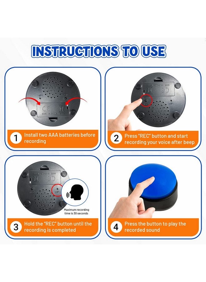 Generic 4 Color Voice Recording Button, Puppy Supplies Dog Training & Behavior aids Stuff Whistle Buttons for Communication Treat Pouches pet clicker Dogs Tools clickers Talking Button Set recordable - Image 3