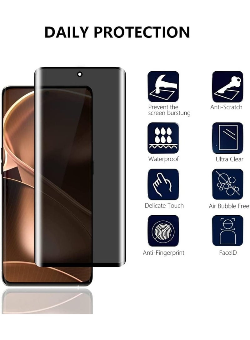 SNBFA [حزمة 2] حماية شاشة الخصوصية متوافقة مع VIVO V60 ، حماية شاشة الزجاج المقلص الخصوصية المضادة للنظر التغطية الكاملة المضادة للجسوس الزجاج المقلص فيلم الحماية - Image 2