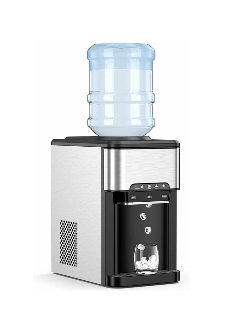 Cool Baby Water Dispenser Countertop, Cold & Hot Countertop Water Dispenser with Ice Maker, 12 Cubes/8Mins,Stainless Steel Construction  - Image 1