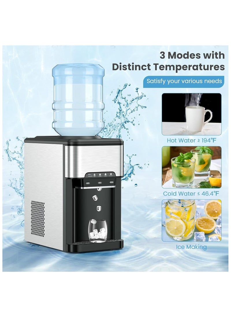 Cool Baby Water Dispenser Countertop, Cold & Hot Countertop Water Dispenser with Ice Maker, 12 Cubes/8Mins,Stainless Steel Construction  - Image 5