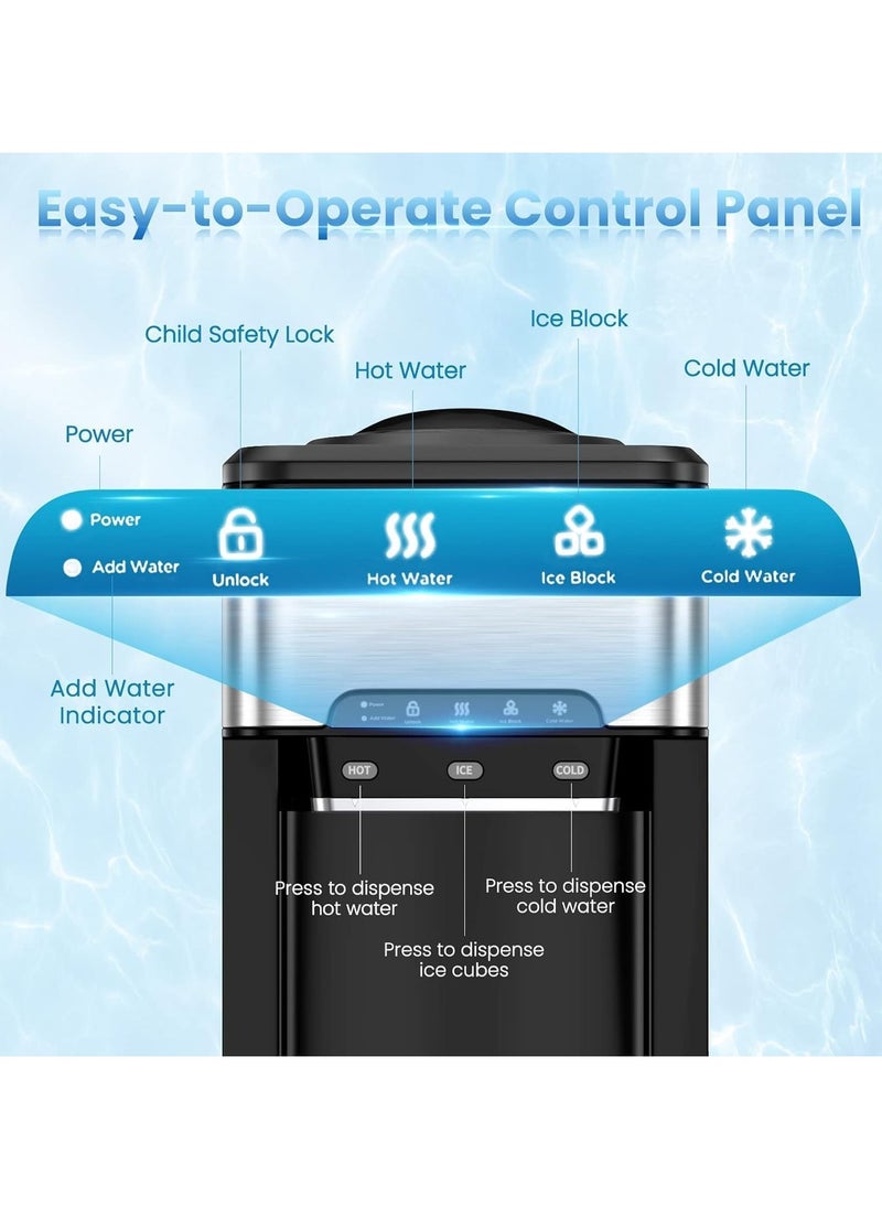 Cool Baby Water Dispenser Countertop, Cold & Hot Countertop Water Dispenser with Ice Maker, 12 Cubes/8Mins,Stainless Steel Construction  - Image 3