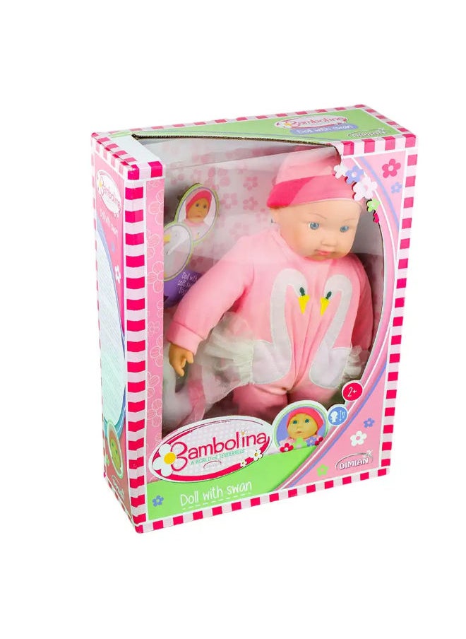 Bambolina Baby Doll With Plush Swan Toy 41 Cm - 9352  - Image 1
