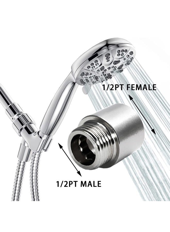 Suiwotin 2pcs 1/2PT Male to 1/2PT Female Thread Shower Head Extension Arm, Stainless Steel 20mm/0.78 Inch Arm Length Shower Head Cast Pipe Fitting Coupler - Image 4