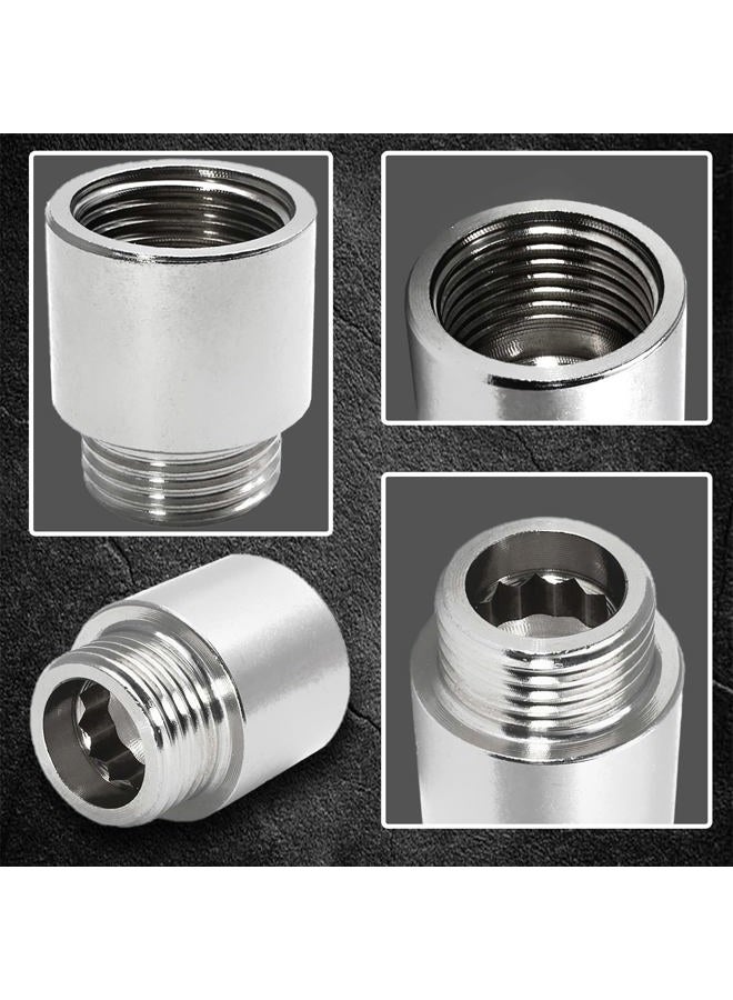 Suiwotin 2pcs 1/2PT Male to 1/2PT Female Thread Shower Head Extension Arm, Stainless Steel 20mm/0.78 Inch Arm Length Shower Head Cast Pipe Fitting Coupler - Image 5