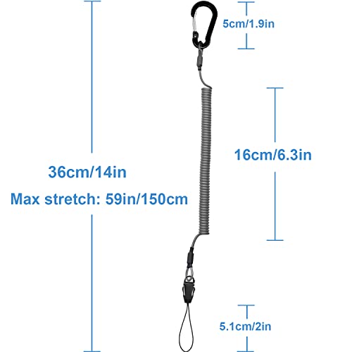 Lix&Rix Retractable Safe Tool Retention Coil Cord Lanyard Keychain Leash for Utility Knives, Safety Cutters, Hand Tools, Casino Card Clip, Black 3pcs - Image 4