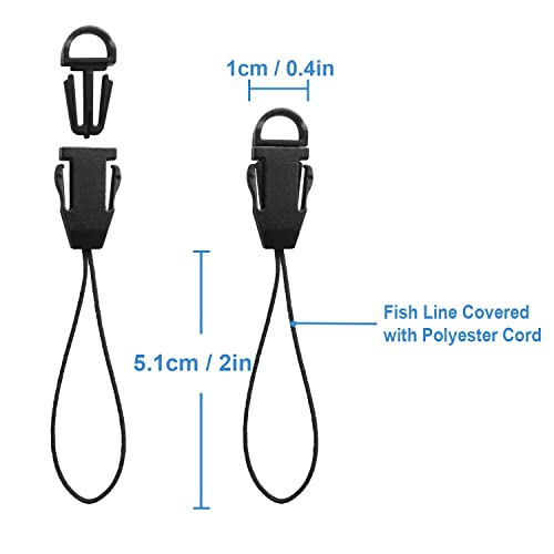 Lix&Rix Retractable Safe Tool Retention Coil Cord Lanyard Keychain Leash for Utility Knives, Safety Cutters, Hand Tools, Casino Card Clip, Black 3pcs - Image 3