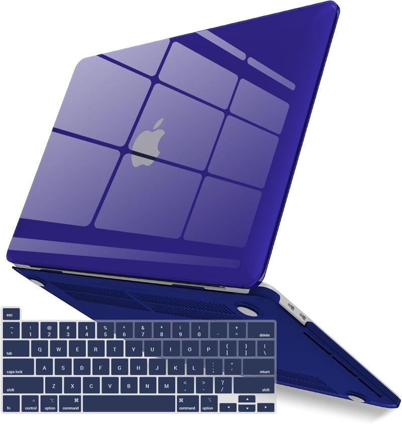 I Benzer Compatible with 2025 2024 M2 MacBook Pro 13 Inch Case 2025-2016 M1 A2338 A2289 A2251 A2159 A1989 A1706 A1708, Hard Shell Case & Keyboard Cover for Mac Pro 13, Crystal Navy Blue,T13CYNV+1 - Image 1