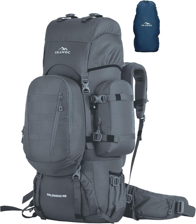 Trawoc WILDWING 95L (80+15) Internal Frame Travel Backpack with Detachable Daypack/Camping Hiking Trekking Bag Large Rucksack for Men & Women - Image 1