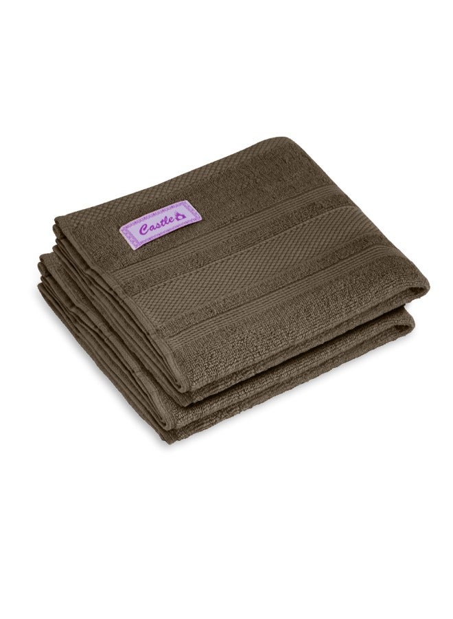 BYFT Home Castle (Beige) Premium Cotton Hand Towel (50 X 90 Cm-Set Of 2) Highly Absorbent, High Quality Bath Linen With Diamond Dobby 550 Gsm - Image 3