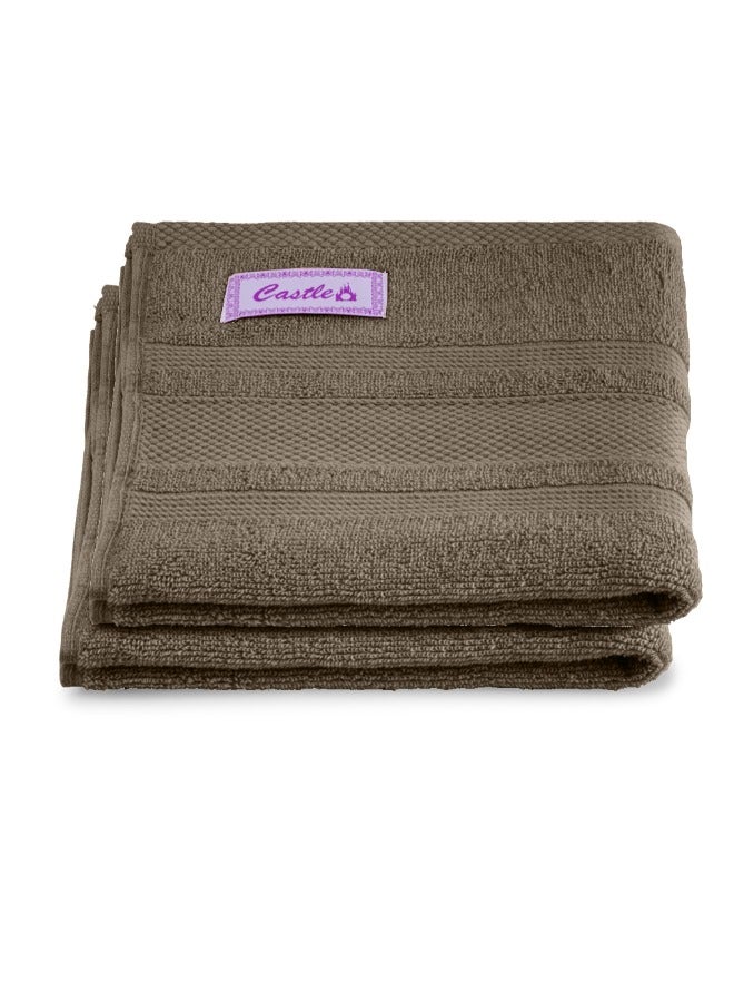 BYFT Home Castle (Beige) Premium Cotton Hand Towel (50 X 90 Cm-Set Of 2) Highly Absorbent, High Quality Bath Linen With Diamond Dobby 550 Gsm - Image 2