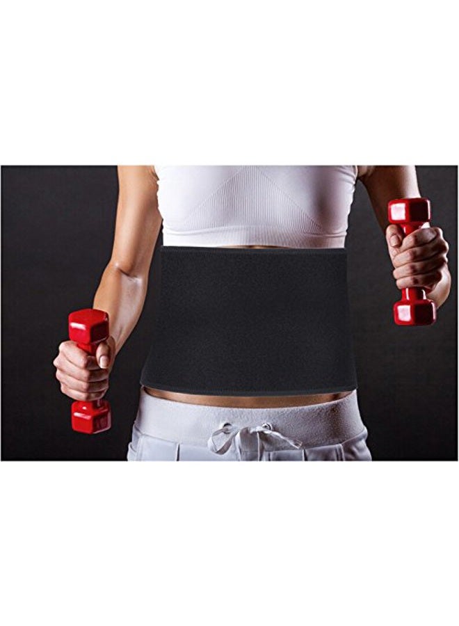 PURFUN Extra-Wide Neoprene Compression Waist Trimmer Belt Lower Back Brace Lumbar Support Breathable Sweat Enhancer Exercise Sauna Band Strap Weight Loss Ab Wrap Waistband for Men Women Black - Image 2
