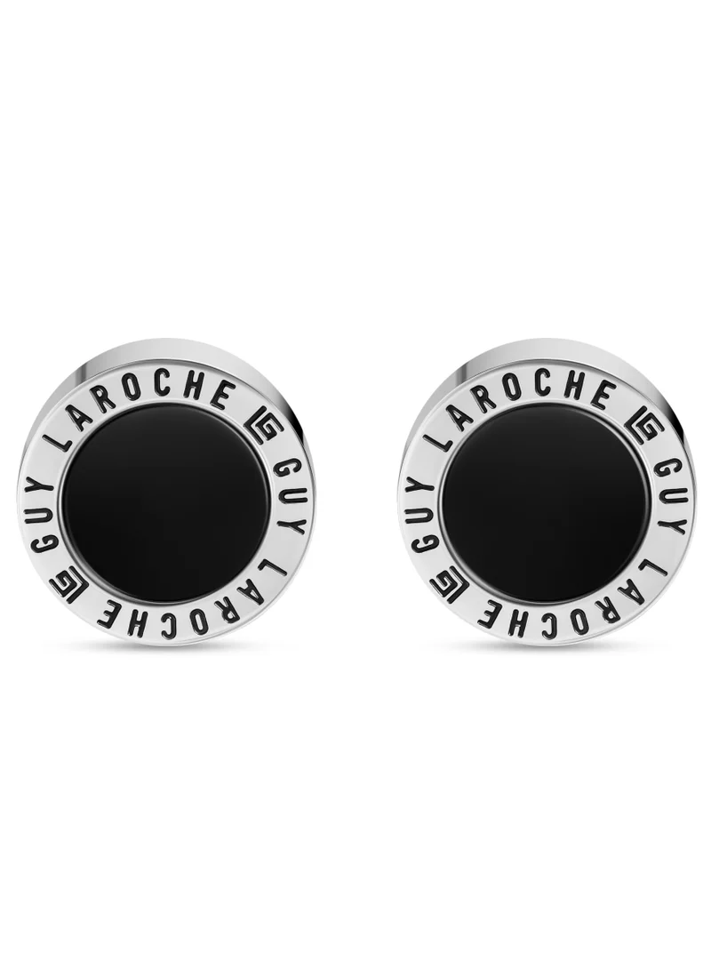 غاي لاروش Olivier Silver & Black Cufflink for Men