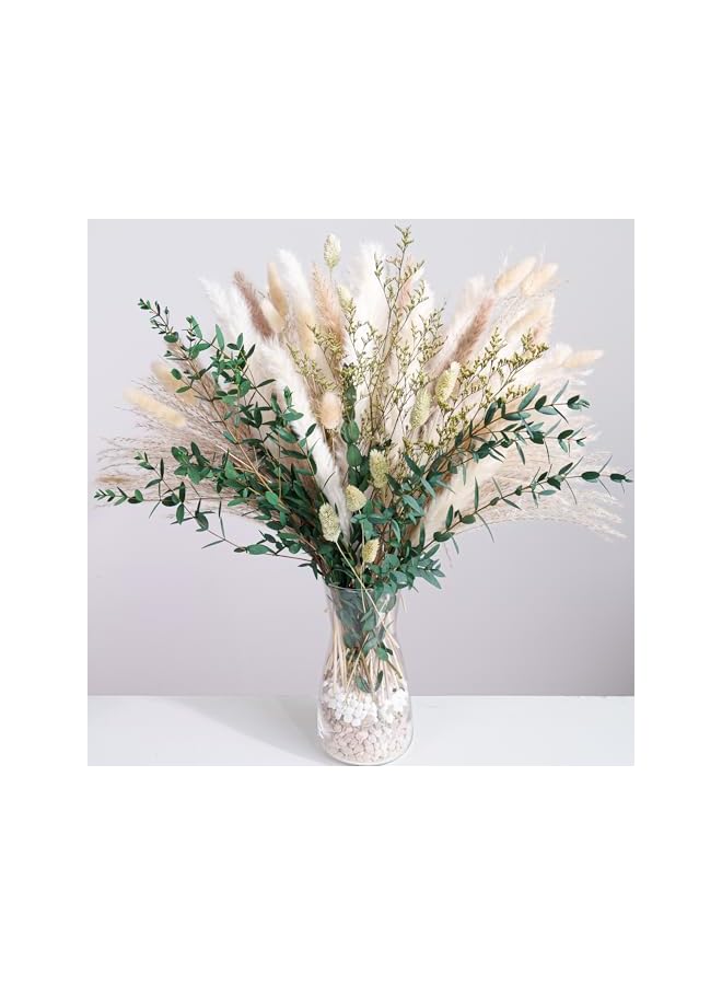 Green Tiger 75 Pcs Green Pampas Grass Bouquet – Boho Home & Wedding Floral Arrangements – Dried Pampas Grass Decor for Living Room, Fireplace, and Modern Farmhouse - Image 2