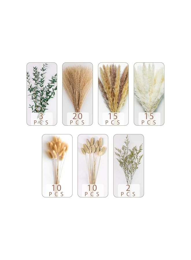 Green Tiger 75 Pcs Green Pampas Grass Bouquet – Boho Home & Wedding Floral Arrangements – Dried Pampas Grass Decor for Living Room, Fireplace, and Modern Farmhouse - Image 3