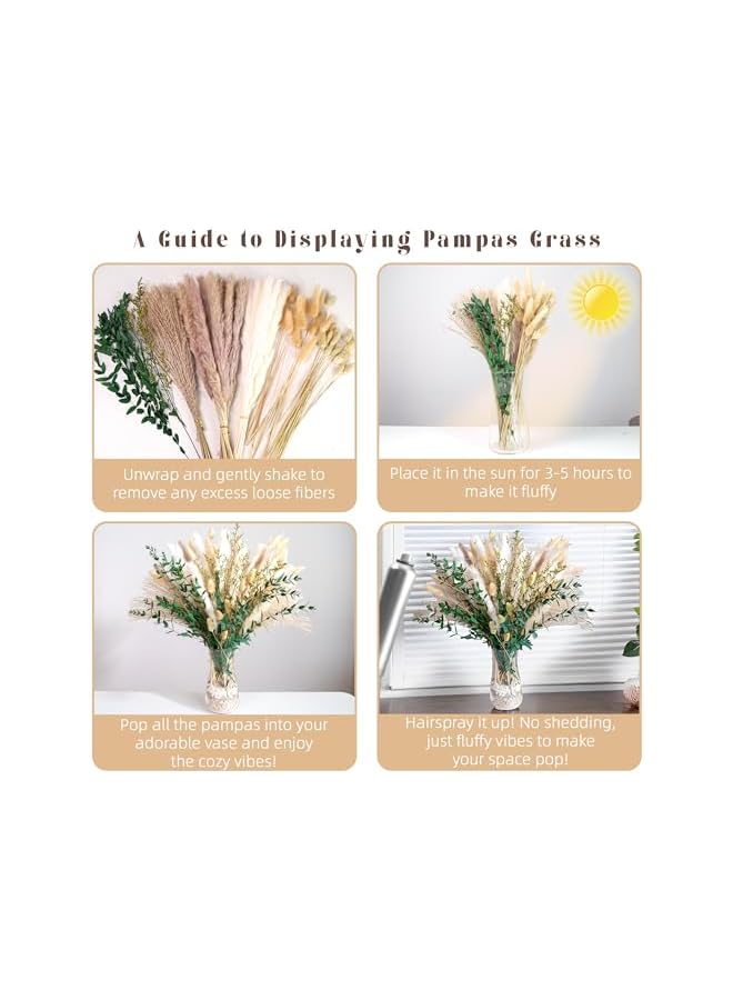 Green Tiger 75 Pcs Green Pampas Grass Bouquet – Boho Home & Wedding Floral Arrangements – Dried Pampas Grass Decor for Living Room, Fireplace, and Modern Farmhouse - Image 5