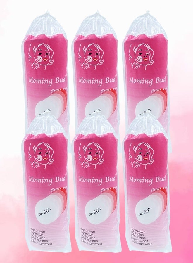 Bud 6 Packages Moming Bud Cotton Pad 80 Pieces - Image 1