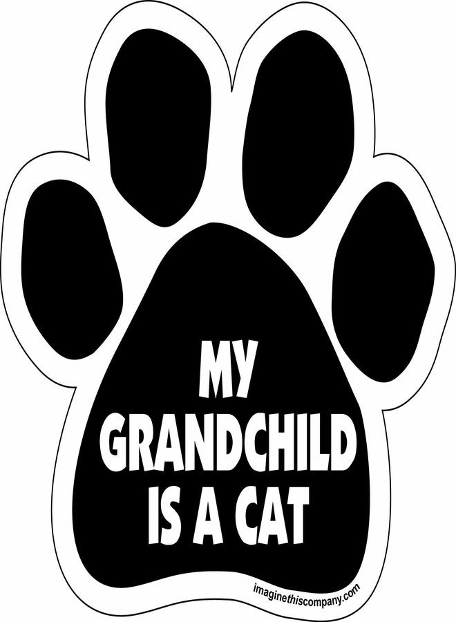 Imagine This Paw Car Magnet, My Grandchild is a Cat, 5-1/2-Inch by 5-1/2-Inch - Image 1
