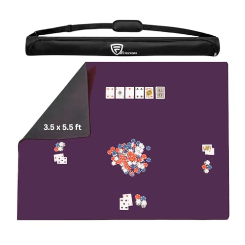 Feltectors Board Game Mat for 42 x 66 in Tables Mahjong Mat with Carrying Bag Neoprene Playmat Table Cover for Board Games Tile Poker RPG and Dominoes Burgundy 42 x 66 Inches - Image 1