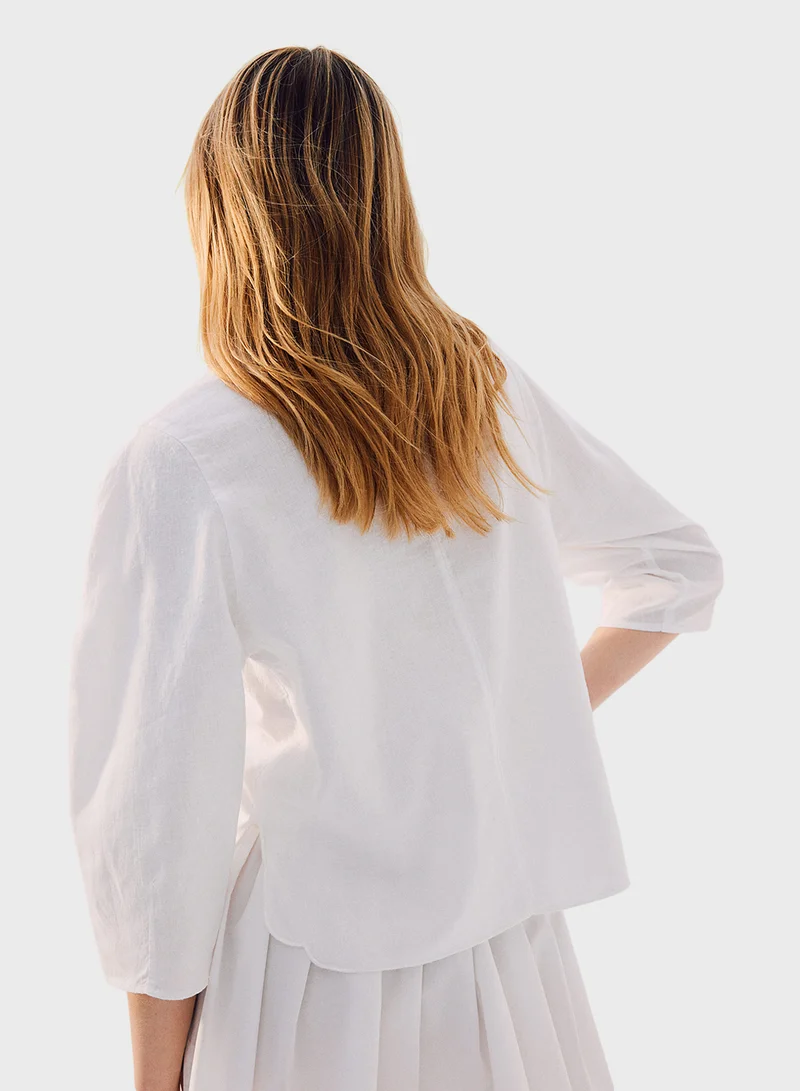 اتش اند ام Broidered Button Down Shirt