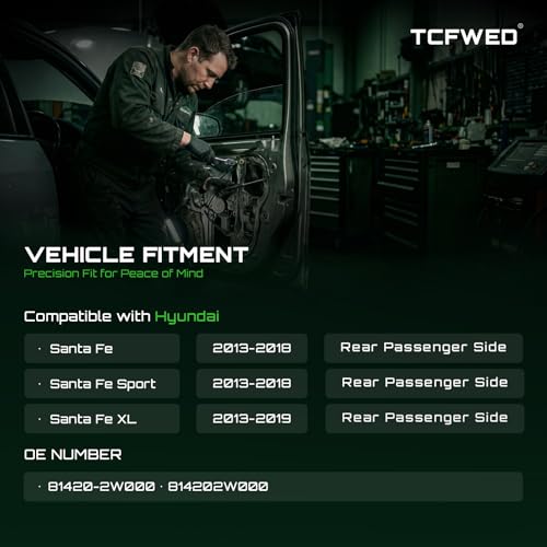 TCFWED Door Lock Latch Actuator Compatible with Hyundai Santa Fe/Santa Fe Sport 2013-2018,Santa Fe XL 2013-2019,Rear Passenger Side,Replace # 81420-2W000,814202W000 - Image 2