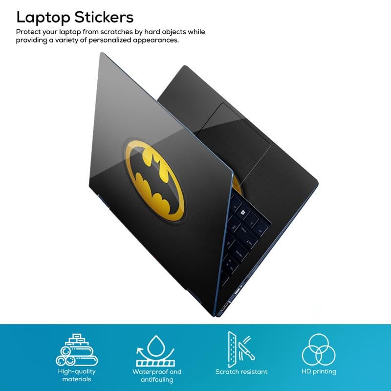 Galaxsia Batman D2 Full Body Vinyl Laptop Skin/Sticker/Cover Upto 15.6 Inches Laptops Laminated-Removable-HD Quality Compatible for Hp-Dell-Sony-Lenovo-Asus etc.(15x10 Inches) - Image 2