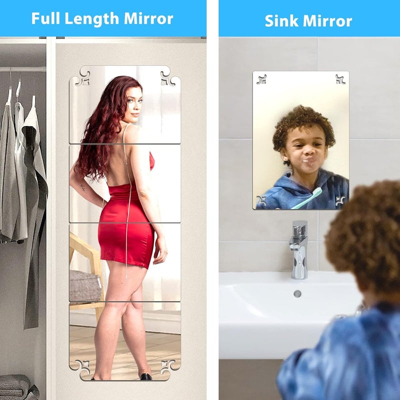 TPGP SNAIL GARDEN 5pcs Acrylic Plexiglass Wall Mounted Full Length Frameless Mirror Set - Image 4