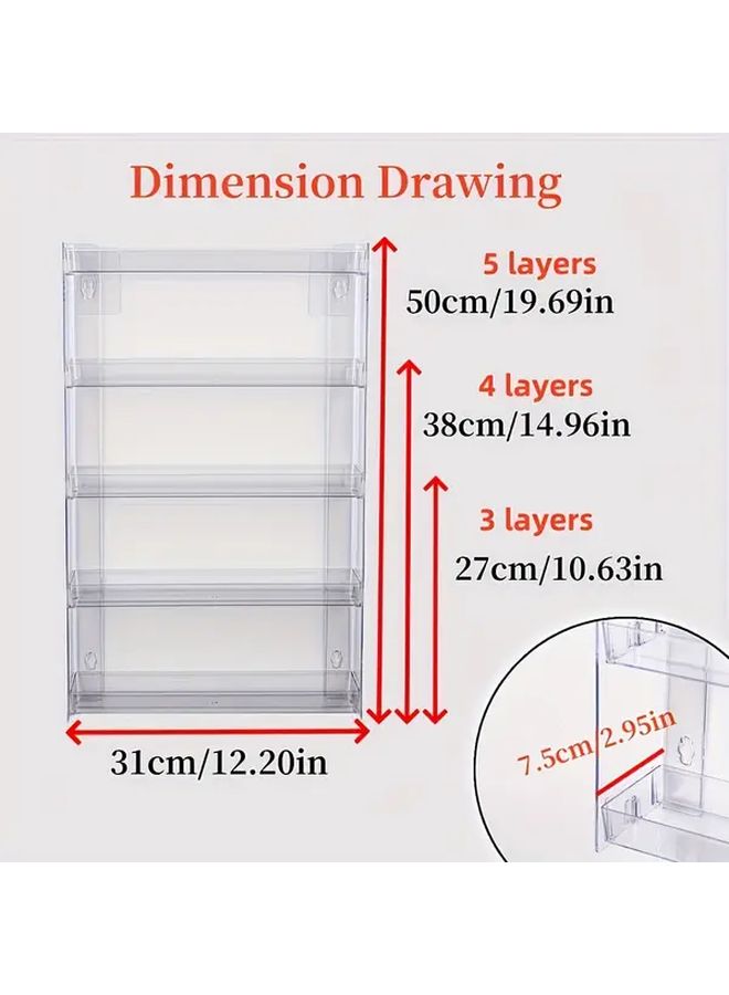 Transparent Color Multilayer Medicine Storage Rack Space Saving No Drill Utility Organizer 5 Floors - Image 3