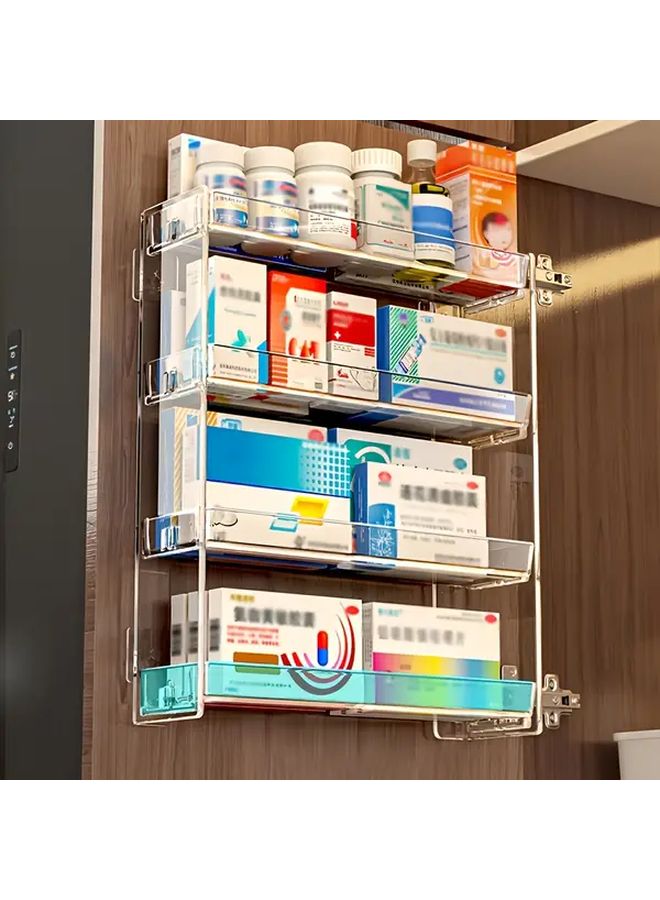 Transparent Color Multilayer Medicine Storage Rack Space Saving No Drill Utility Organizer 5 Floors - Image 1