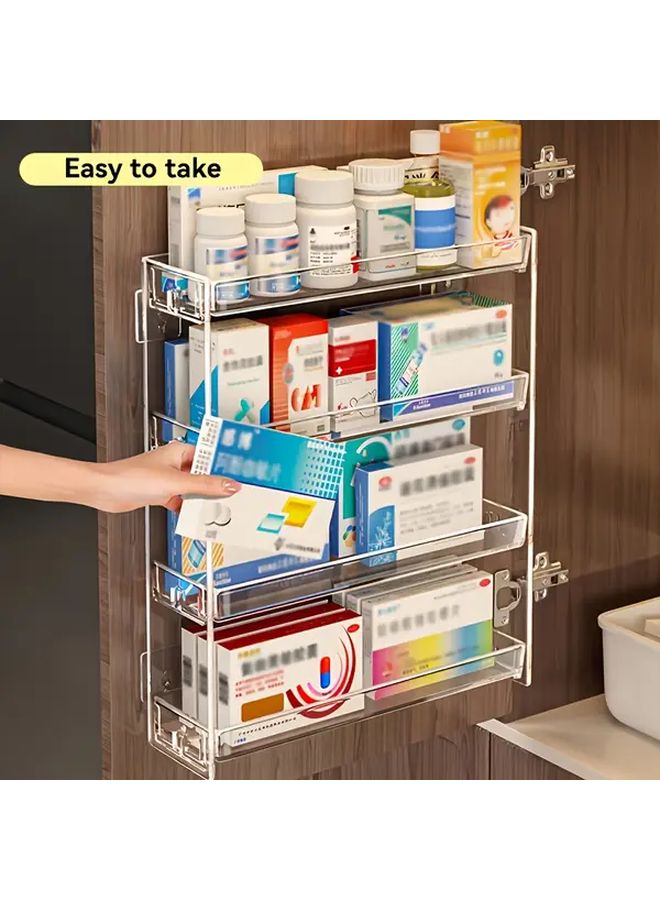 Transparent Color Multilayer Medicine Storage Rack Space Saving No Drill Utility Organizer 5 Floors - Image 2