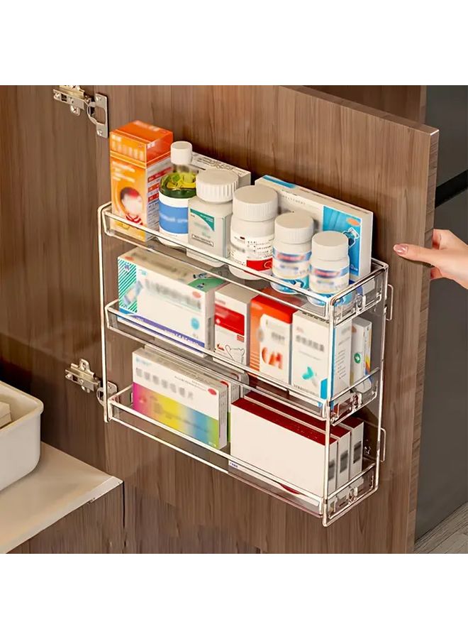 Transparent Color Multilayer Medicine Storage Rack Space Saving No Drill Utility Organizer 5 Floors - Image 5